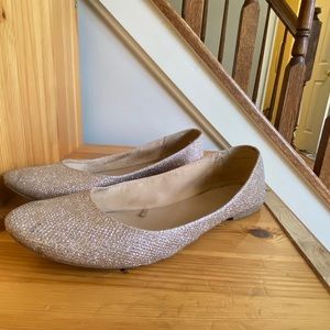 Gold glitter flats